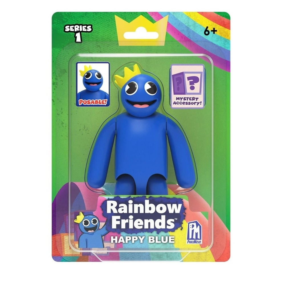 PhatMojo Rainbow Friends Happy Blue Action Figure Series 1 Mystery Accessory NEW